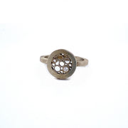 Silver Petite Circle Luz Collection Diamond Ring - Belle Brooke
