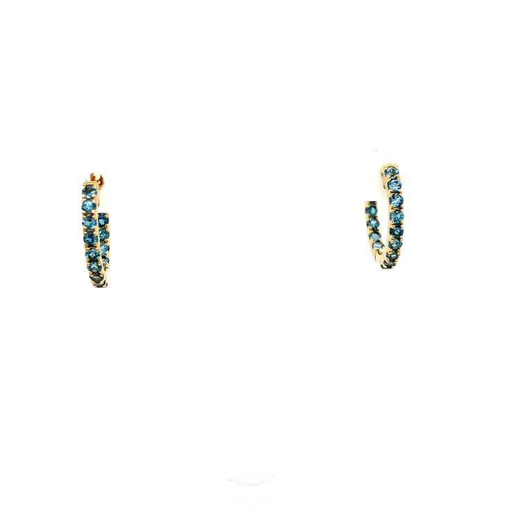 Blue Topaz Huggy Earrings