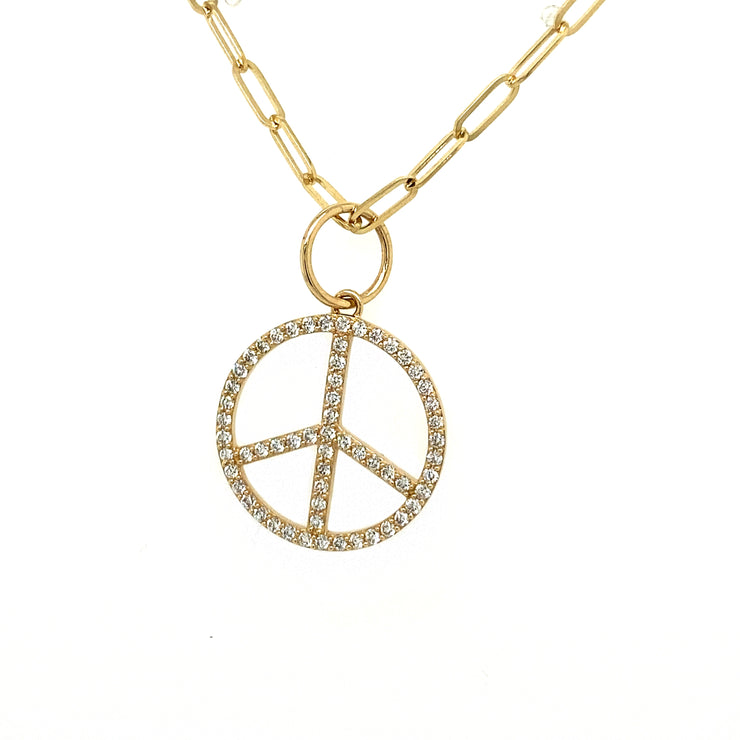 Diamond Peace Sign Charm