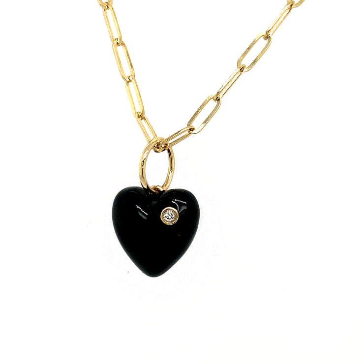 Enamel Puffy Heart Charm