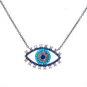Multi Stone Evil Eye Necklace