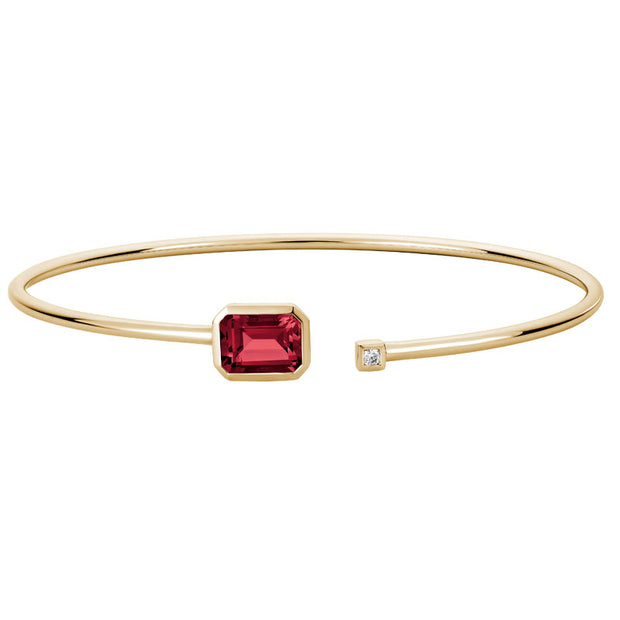 Gemstone & Diamond Open Top Cuff