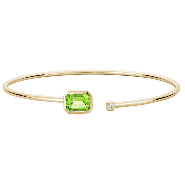 Gemstone & Diamond Open Top Cuff