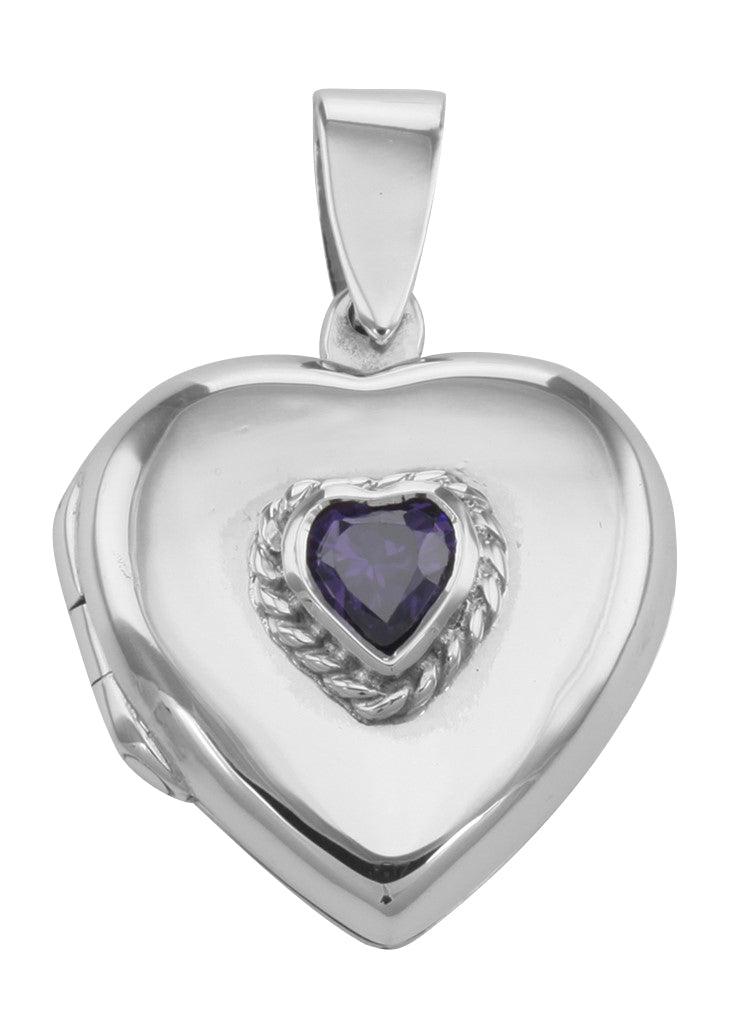 Amethyst Heart Locket