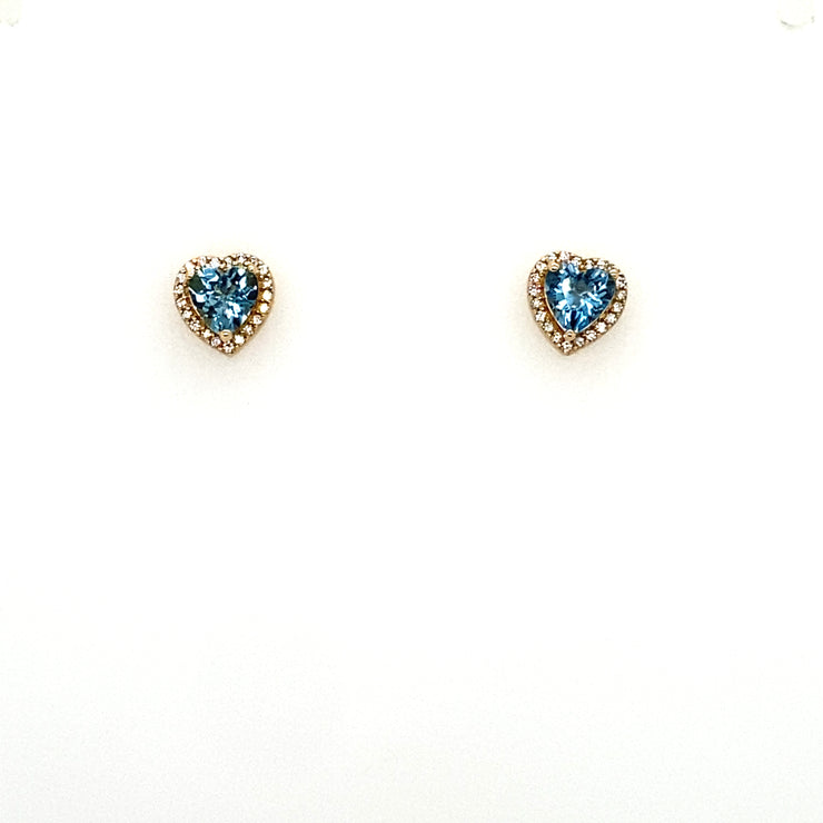 Gemstone Heart Stud Earrings