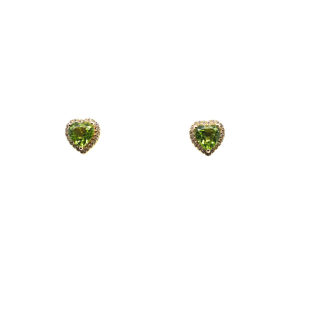 Gemstone Heart Stud Earrings