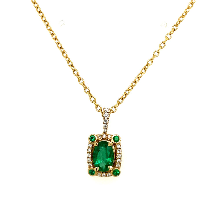 Emerald Center & Diamond Necklace
