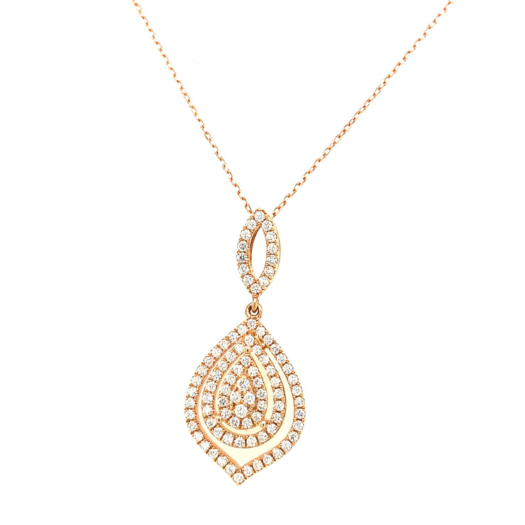 Pear Shape Diamond Bullseye Necklace