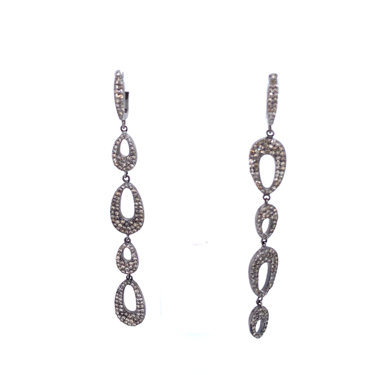 Pave Diamond Shoulder Duster Earrings