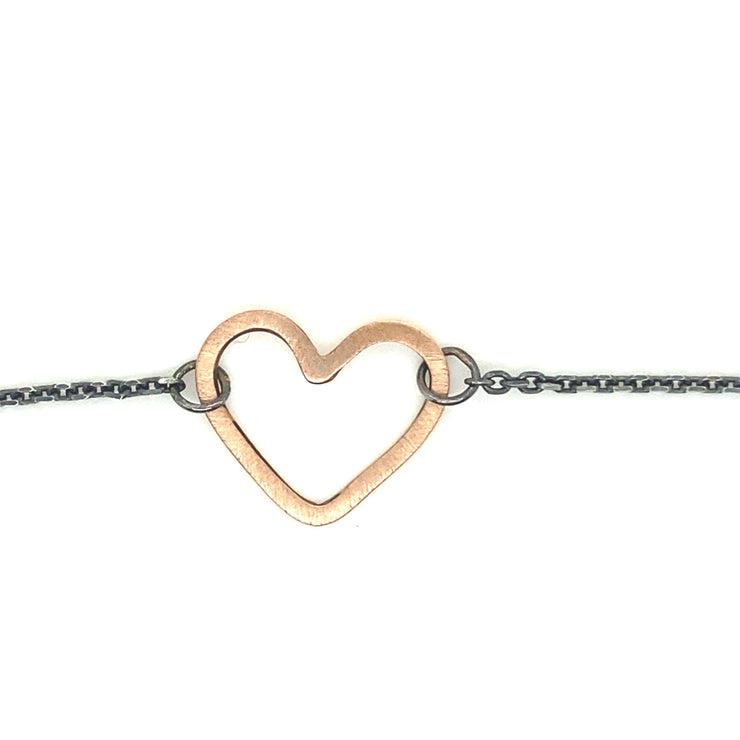 Two-Tone Handmade Heart Bracelet
