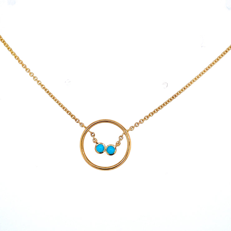 Turquoise Accented Circle Necklace