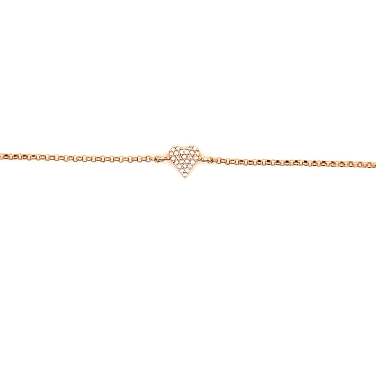 Petite Diamond Pave Heart Bracelet