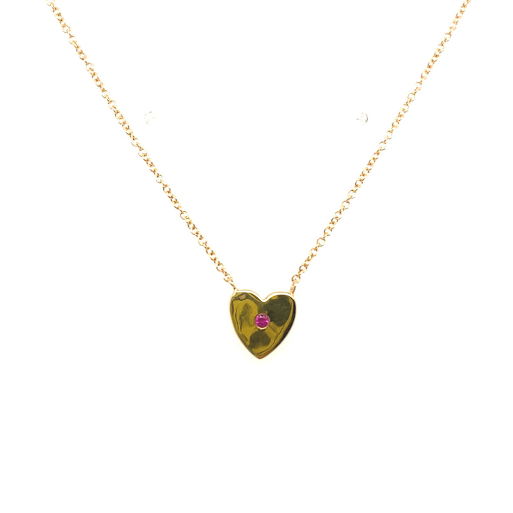 Ruby Center Heart Necklace