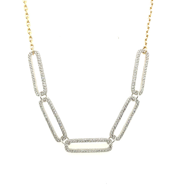 Diamond Paperclip Link Necklace