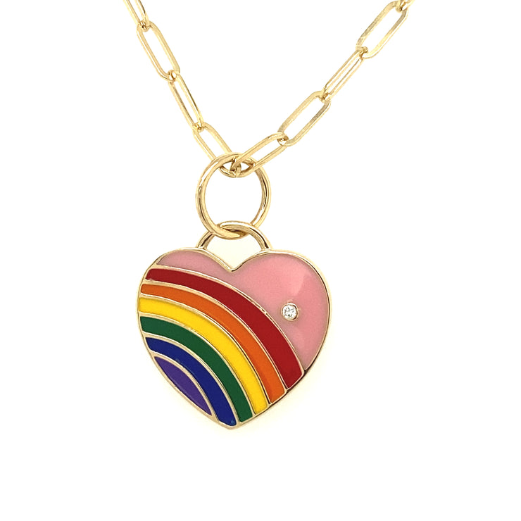 Rainbow Enamel Heart Charm