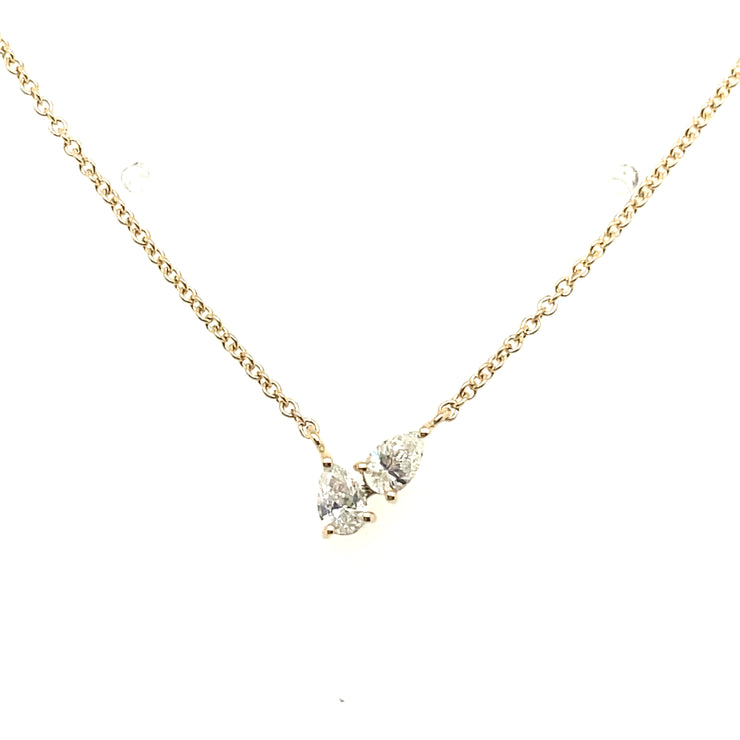 Double Pear Diamond Necklace
