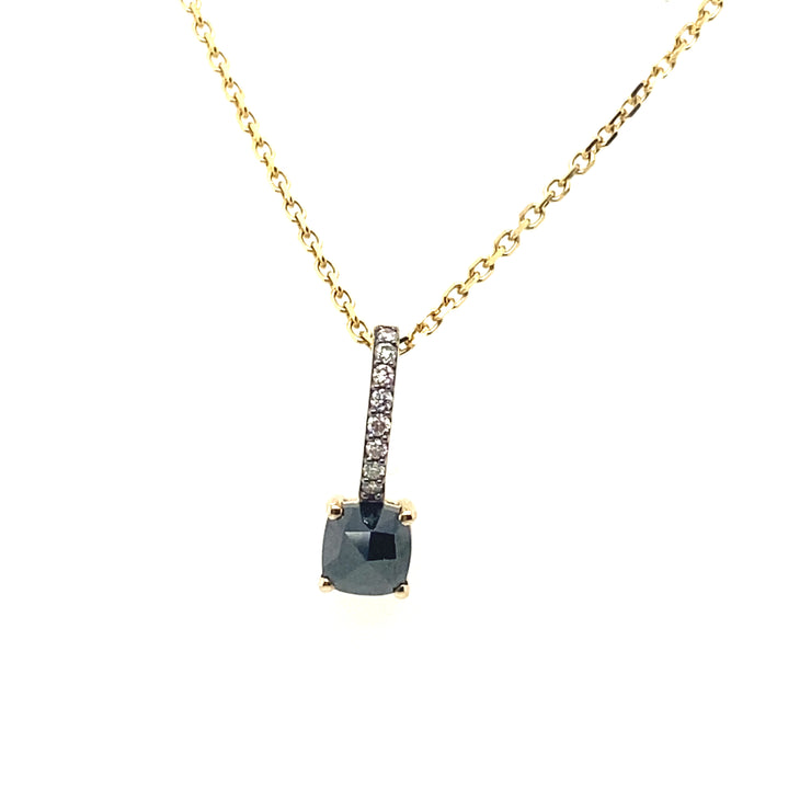 Black Diamond Charm with a Diamond Bail