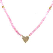 Reversible Ruby & Diamond Pave Heart Necklace