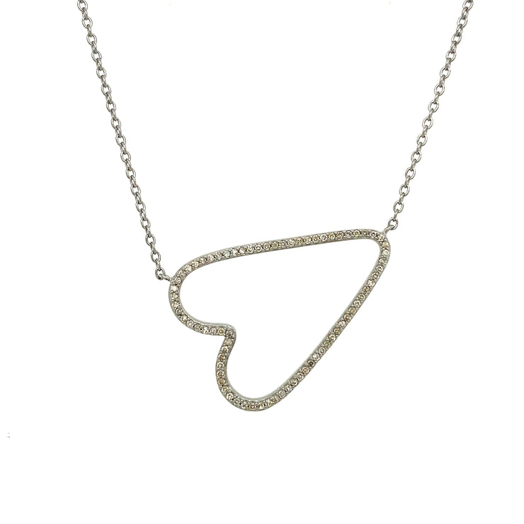 PRIMROSE Sterling Silver Sideways Heart Pendant