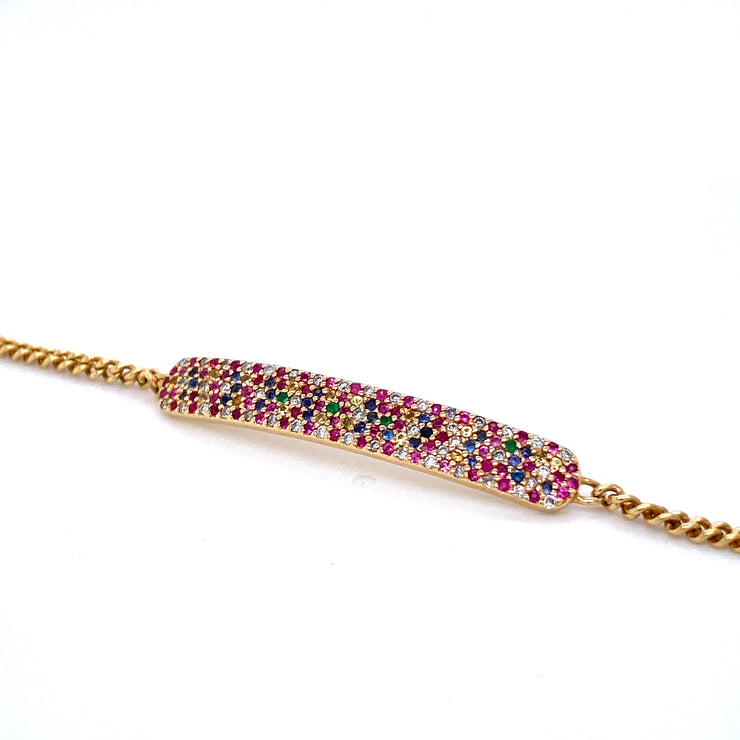 Rainbow Pave ID Bracelet