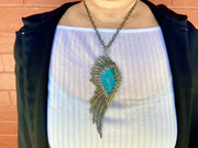 Mariella Pilato Jasper Angel Wing Necklace
