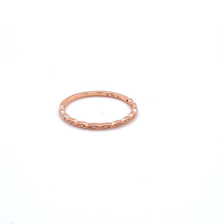 Marquise Shaped Band with Diamonds