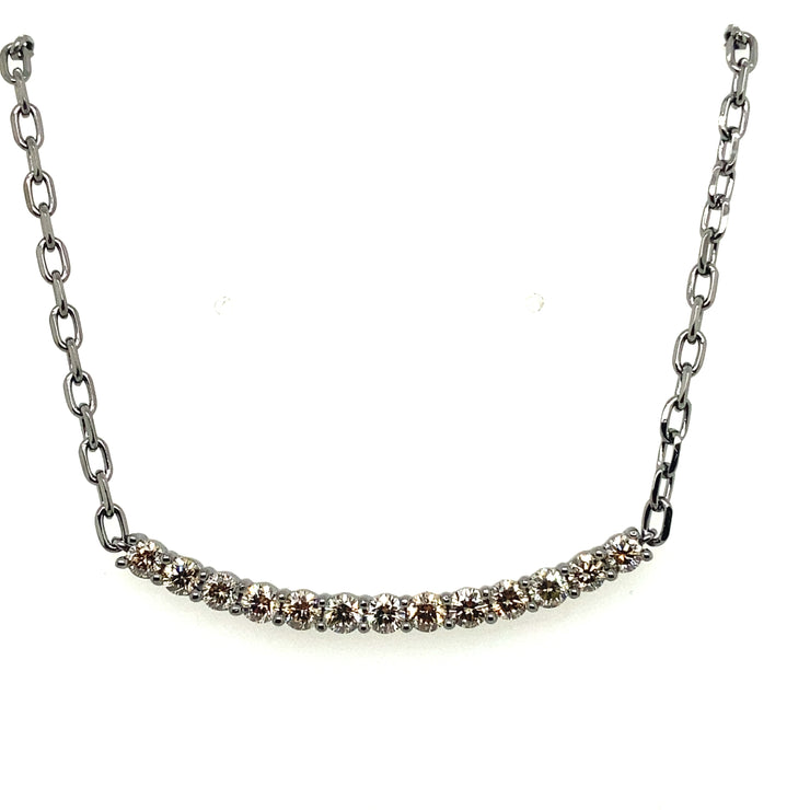 Curved Diamond Line Necklace