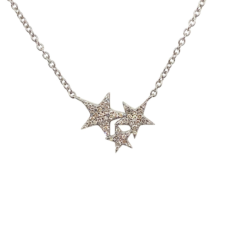 Diamond Pave Cluster Star Necklace