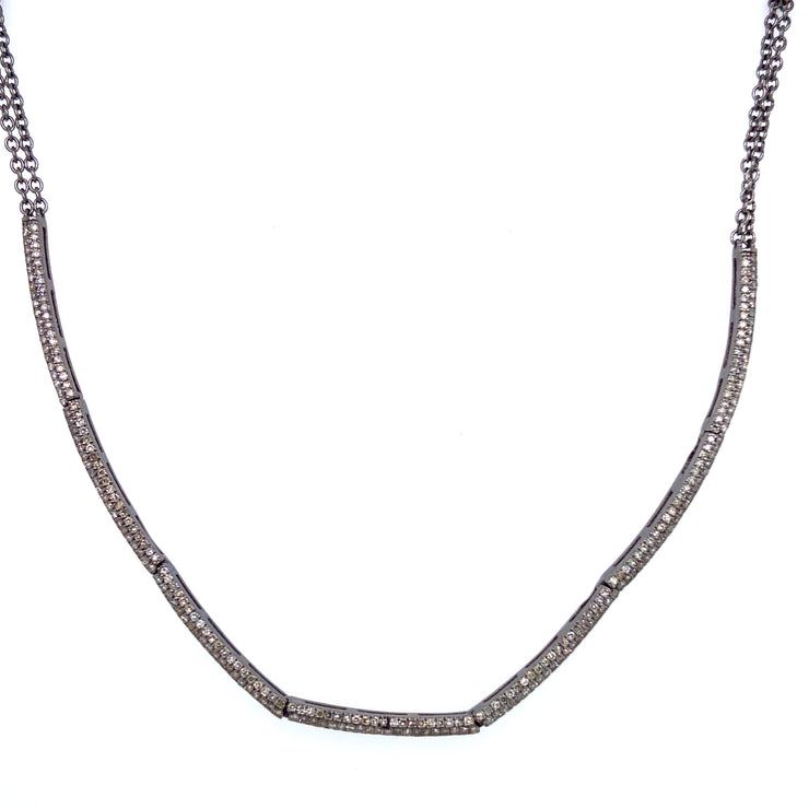 Diamond Pave Curved Link Necklace