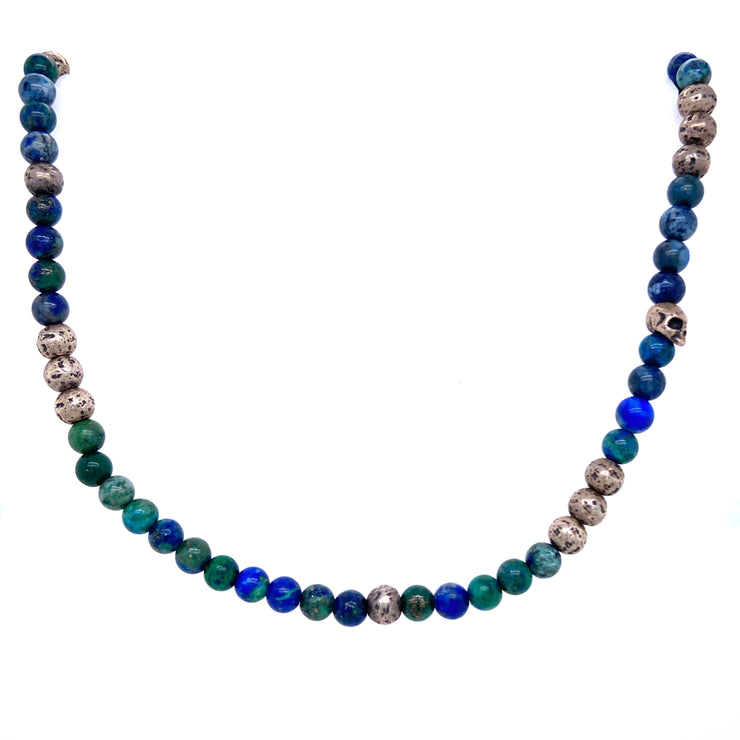 John Varvatos Alternating Azurite Bead Necklace