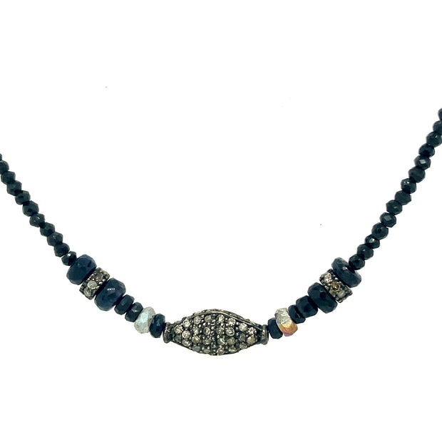 Black Spinel & Diamond Necklace