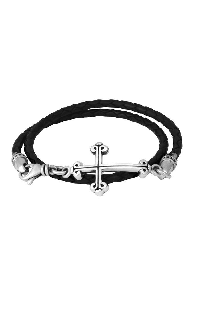 King Baby Double Braided Cross Bracelet