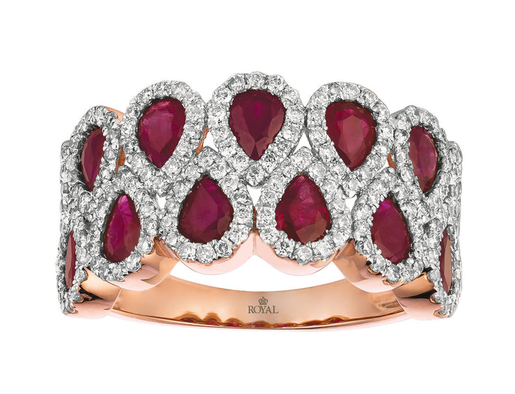 Pear Shaped Ruby & Diamond Ring