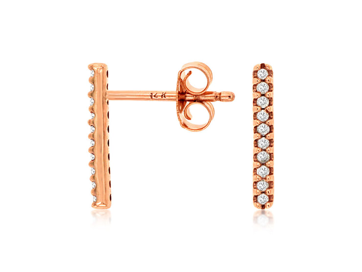 Diamond Line Post Earrings