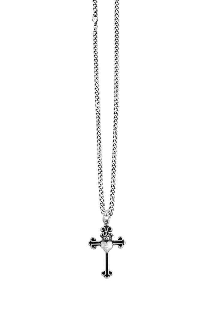 King Baby Cross with Heart Necklace