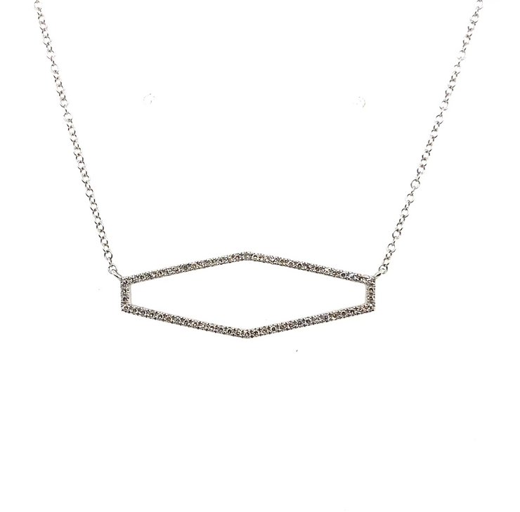 Open Geometric Diamond Necklace