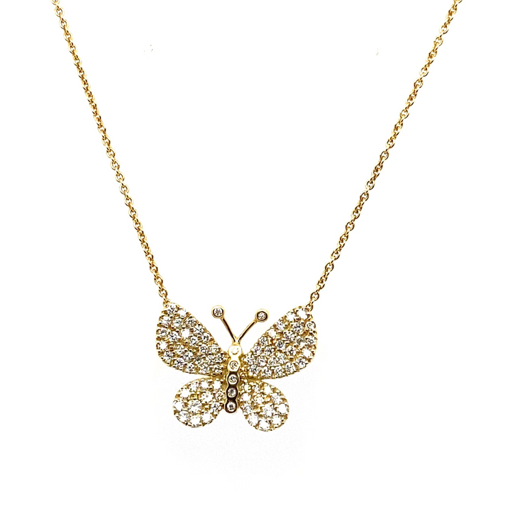 Diamond Pave Butterfly Pendant