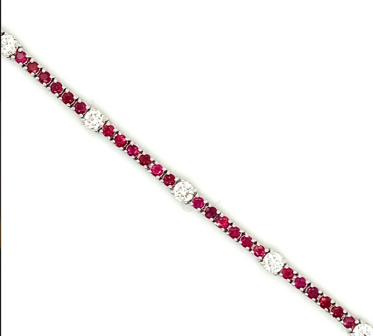 Ruby & Diamond Tennis Bracelet