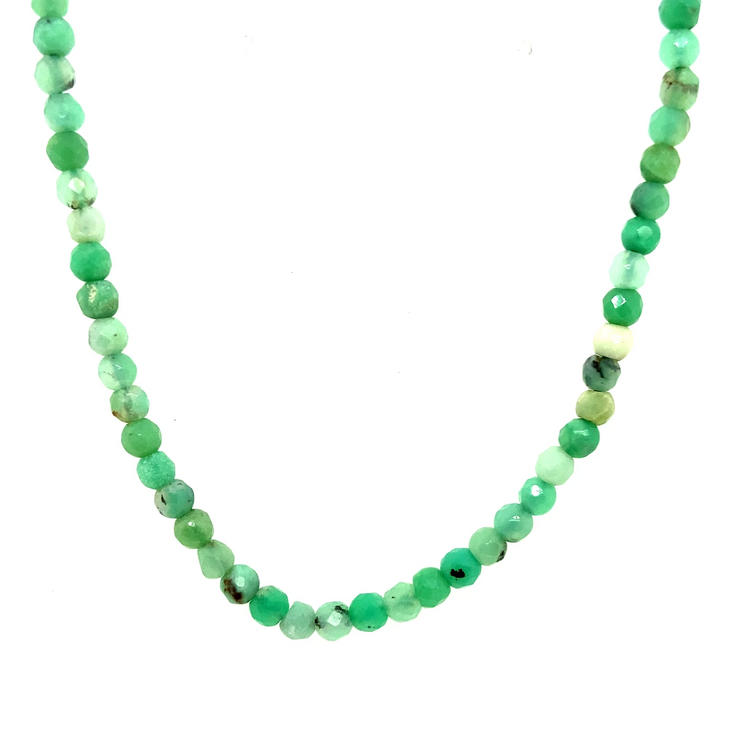 Faceted Chrysophase Beaded Necklace