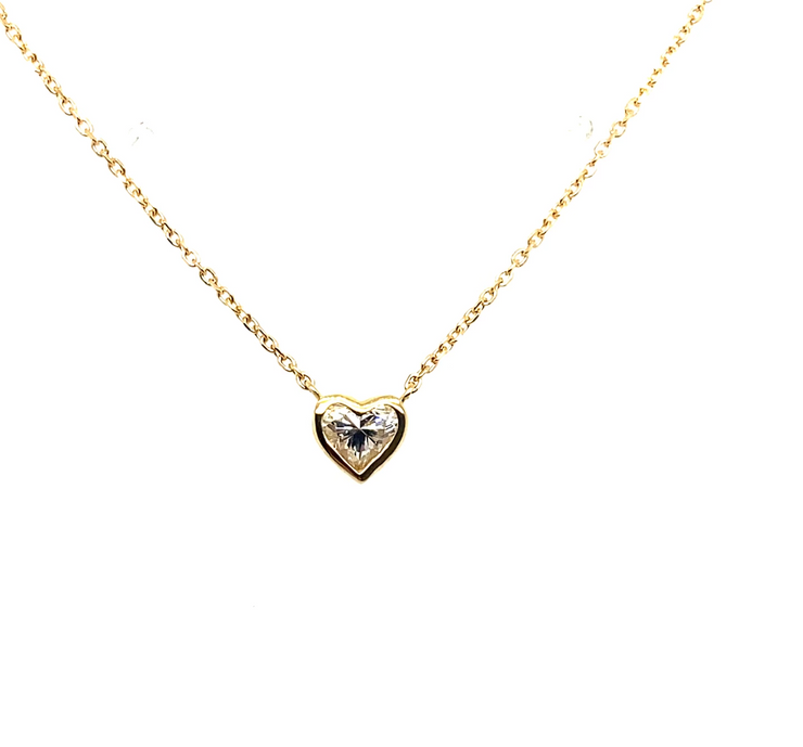 Bezel Set Heart Diamond Necklace