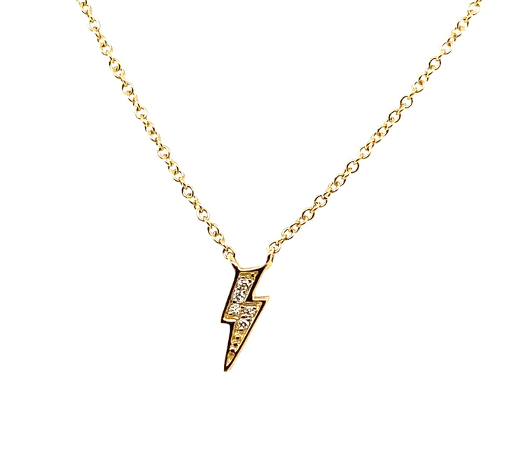 Petite Gold Diamond Lightning Bolt Necklace