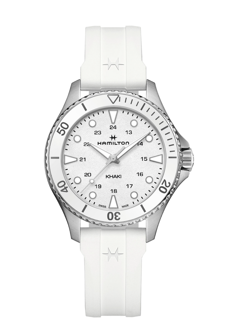Hamilton 37mm White Ceramic Khaki Scuba
