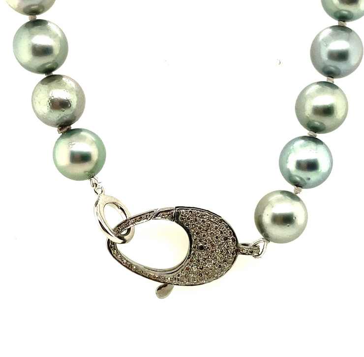 Tahitian Pearl Strand with a Large Diamond Clasp