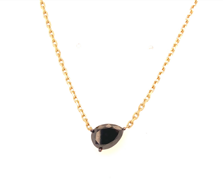 Black Diamond Pear Necklace
