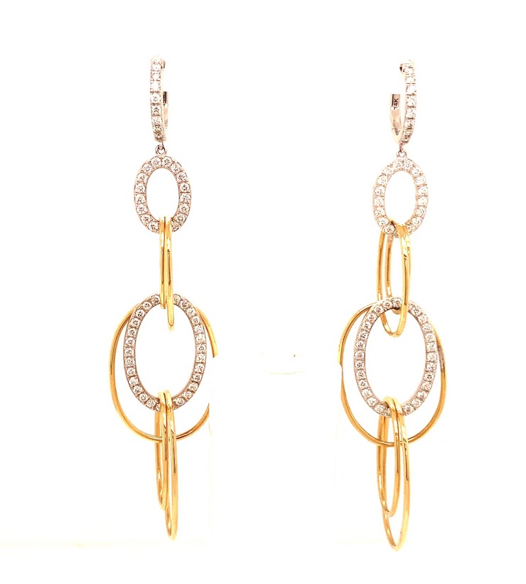 Two-Tone Diamond Circle Earrings