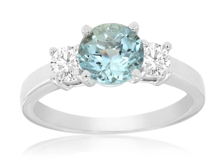 Aquamarine & Diamond Ring