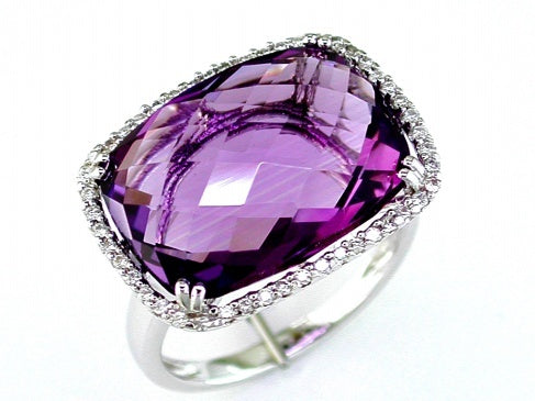 12.0ct Amethyst & Diamond Ring