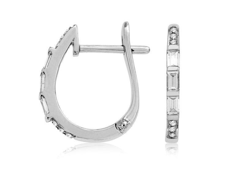 Diamond Baguette & Round Hoops