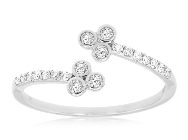 Diamond Detail Bypass Ring