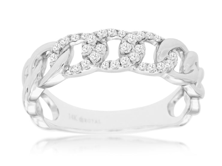 Diamond Center Curb Chain Ring